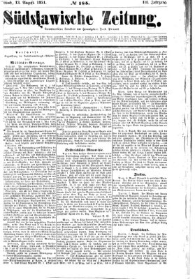 Südslawische Zeitung Mittwoch 13. August 1851