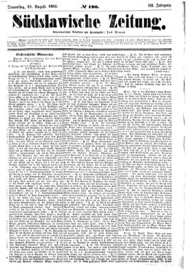 Südslawische Zeitung Donnerstag 21. August 1851