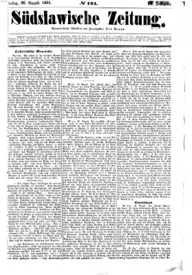 Südslawische Zeitung Dienstag 26. August 1851