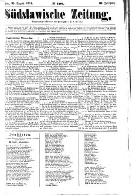 Südslawische Zeitung Samstag 30. August 1851