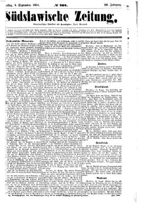 Südslawische Zeitung Donnerstag 4. September 1851