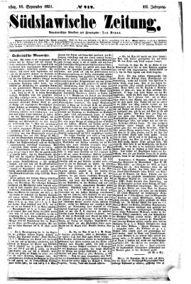 Südslawische Zeitung Dienstag 16. September 1851