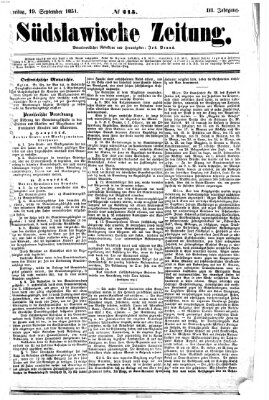 Südslawische Zeitung Freitag 19. September 1851