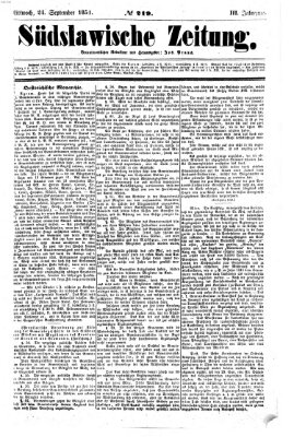 Südslawische Zeitung Mittwoch 24. September 1851