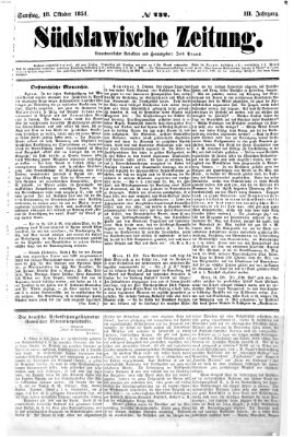 Südslawische Zeitung Samstag 18. Oktober 1851