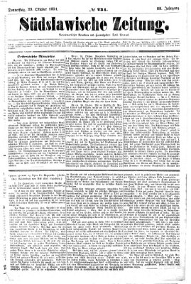 Südslawische Zeitung Donnerstag 23. Oktober 1851