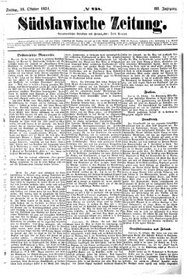 Südslawische Zeitung Freitag 31. Oktober 1851