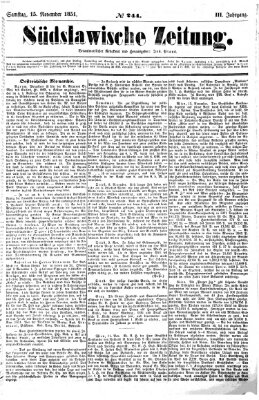 Südslawische Zeitung Samstag 15. November 1851