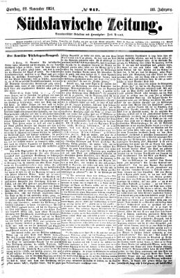 Südslawische Zeitung Samstag 22. November 1851