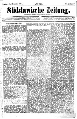 Südslawische Zeitung Dienstag 25. November 1851