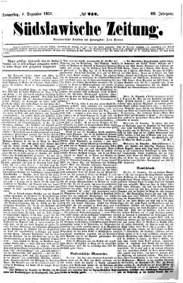 Südslawische Zeitung Donnerstag 4. Dezember 1851