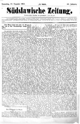 Südslawische Zeitung Donnerstag 11. Dezember 1851