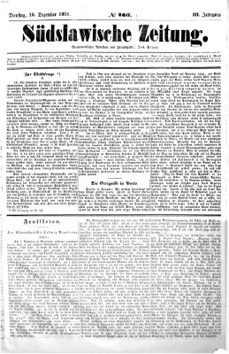 Südslawische Zeitung Dienstag 16. Dezember 1851