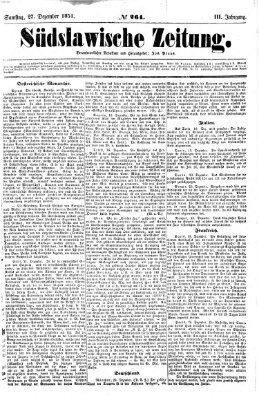 Südslawische Zeitung Samstag 27. Dezember 1851