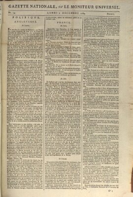 Gazette nationale, ou le moniteur universel (Le moniteur universel) Montag 7. Dezember 1789