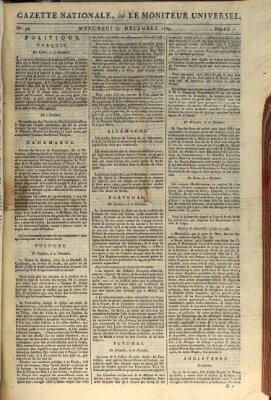 Gazette nationale, ou le moniteur universel (Le moniteur universel) Mittwoch 23. Dezember 1789