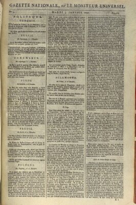 Gazette nationale, ou le moniteur universel (Le moniteur universel) Dienstag 5. Januar 1790