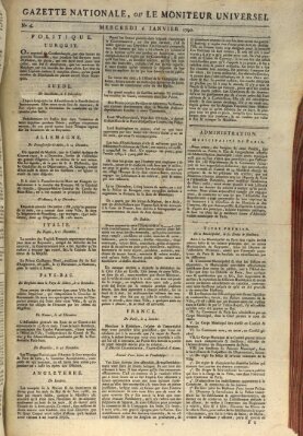 Gazette nationale, ou le moniteur universel (Le moniteur universel) Mittwoch 6. Januar 1790