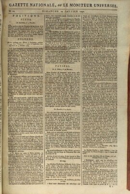 Gazette nationale, ou le moniteur universel (Le moniteur universel) Sonntag 10. Januar 1790