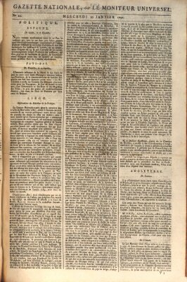 Gazette nationale, ou le moniteur universel (Le moniteur universel) Mittwoch 20. Januar 1790