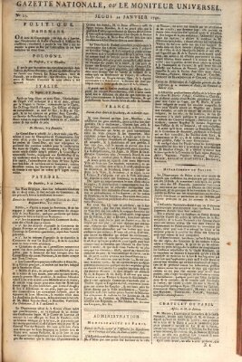 Gazette nationale, ou le moniteur universel (Le moniteur universel) Donnerstag 21. Januar 1790