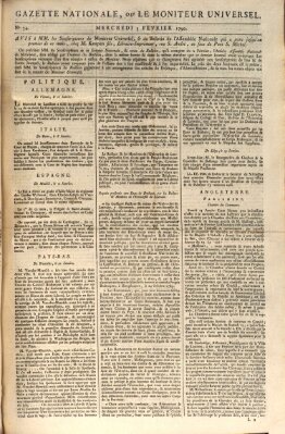 Gazette nationale, ou le moniteur universel (Le moniteur universel) Mittwoch 3. Februar 1790