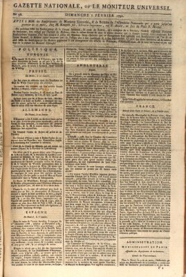 Gazette nationale, ou le moniteur universel (Le moniteur universel) Sonntag 7. Februar 1790