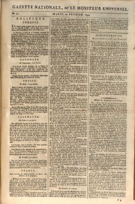 Gazette nationale, ou le moniteur universel (Le moniteur universel) Dienstag 16. Februar 1790