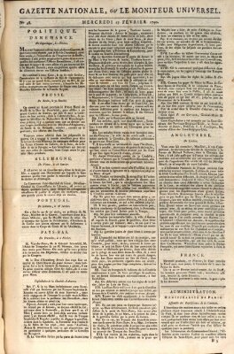 Gazette nationale, ou le moniteur universel (Le moniteur universel) Mittwoch 17. Februar 1790