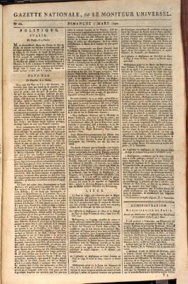 Gazette nationale, ou le moniteur universel (Le moniteur universel) Sonntag 7. März 1790