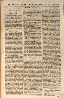 Gazette nationale, ou le moniteur universel (Le moniteur universel) Donnerstag 11. März 1790