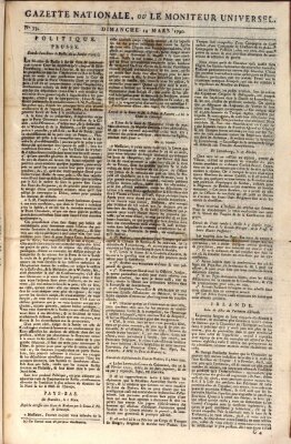 Gazette nationale, ou le moniteur universel (Le moniteur universel) Sonntag 14. März 1790