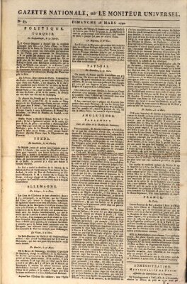 Gazette nationale, ou le moniteur universel (Le moniteur universel) Sonntag 28. März 1790