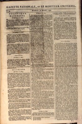 Gazette nationale, ou le moniteur universel (Le moniteur universel) Dienstag 30. März 1790