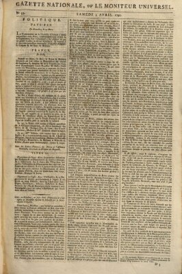 Gazette nationale, ou le moniteur universel (Le moniteur universel) Samstag 3. April 1790