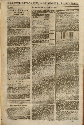 Gazette nationale, ou le moniteur universel (Le moniteur universel) Sonntag 11. April 1790