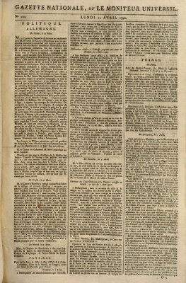 Gazette nationale, ou le moniteur universel (Le moniteur universel) Montag 12. April 1790