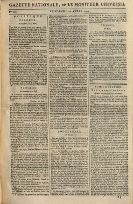 Gazette nationale, ou le moniteur universel (Le moniteur universel) Freitag 16. April 1790