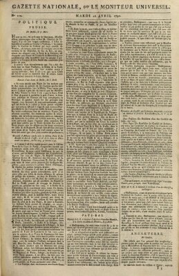 Gazette nationale, ou le moniteur universel (Le moniteur universel) Dienstag 20. April 1790