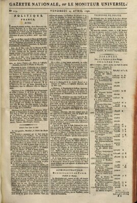 Gazette nationale, ou le moniteur universel (Le moniteur universel) Freitag 23. April 1790