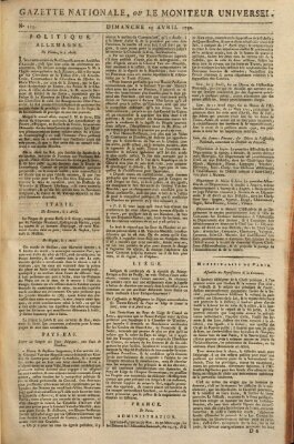 Gazette nationale, ou le moniteur universel (Le moniteur universel) Sonntag 25. April 1790