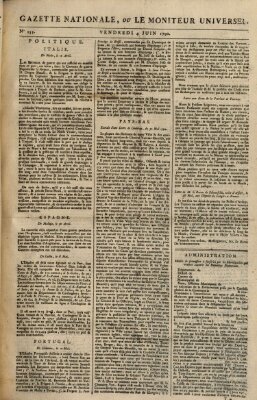 Gazette nationale, ou le moniteur universel (Le moniteur universel) Freitag 4. Juni 1790