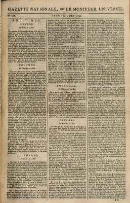 Gazette nationale, ou le moniteur universel (Le moniteur universel) Donnerstag 10. Juni 1790