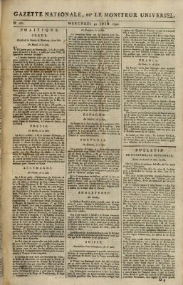 Gazette nationale, ou le moniteur universel (Le moniteur universel) Mittwoch 30. Juni 1790