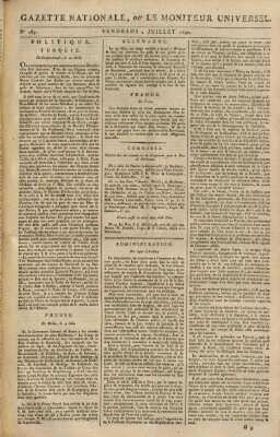 Gazette nationale, ou le moniteur universel (Le moniteur universel) Freitag 2. Juli 1790