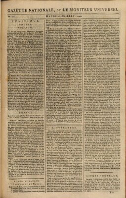 Gazette nationale, ou le moniteur universel (Le moniteur universel) Freitag 9. Juli 1790