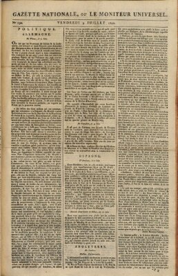 Gazette nationale, ou le moniteur universel (Le moniteur universel) Freitag 9. Juli 1790