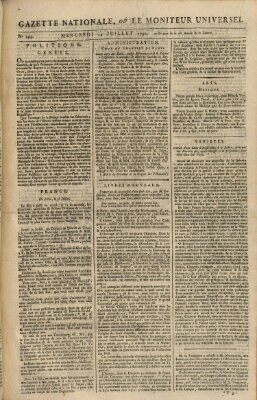 Gazette nationale, ou le moniteur universel (Le moniteur universel) Mittwoch 14. Juli 1790