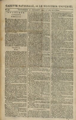 Gazette nationale, ou le moniteur universel (Le moniteur universel) Freitag 16. Juli 1790