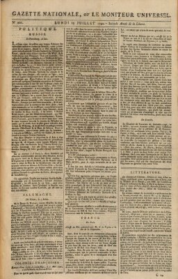 Gazette nationale, ou le moniteur universel (Le moniteur universel) Montag 19. Juli 1790